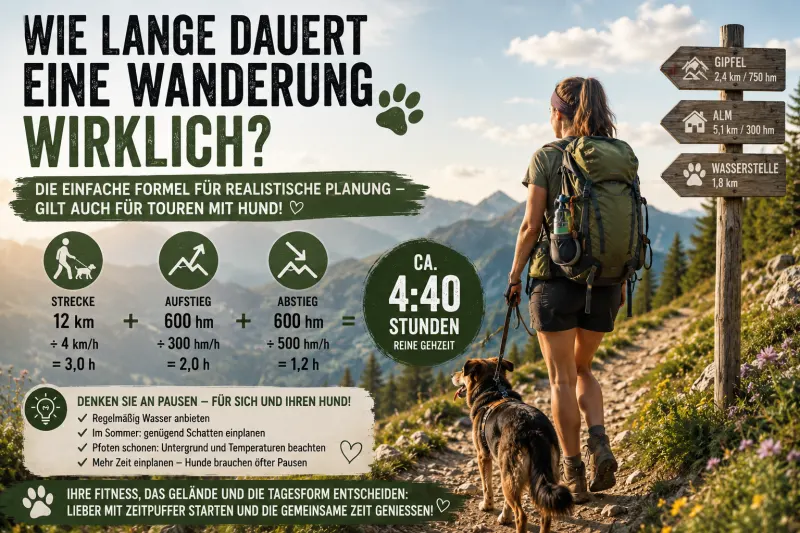 Wie lange dauert eine Wanderung mit Hund wirklich? Diese einfache Formel hilft bei der Planung